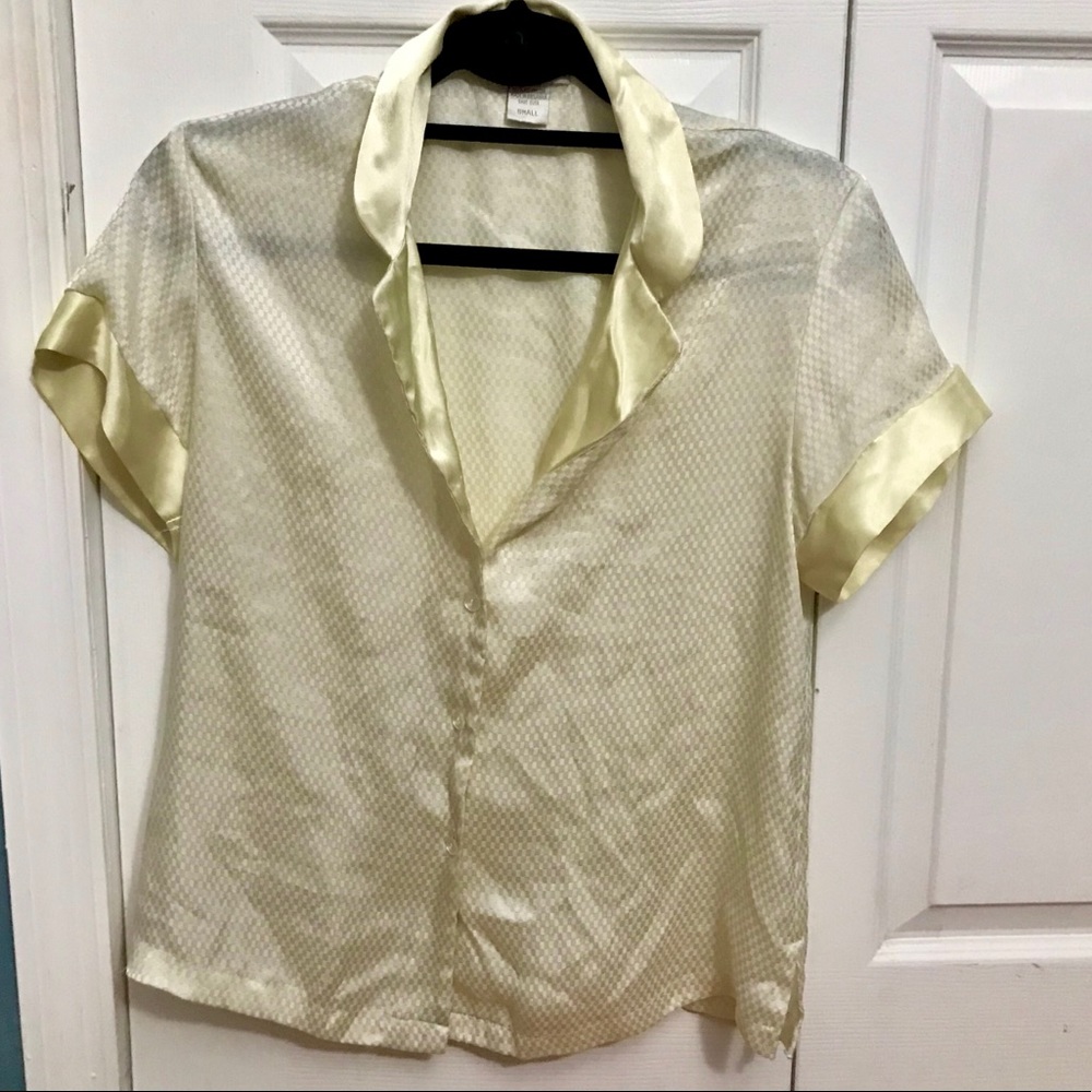 *VINTAGE* Jones NY Silk Checkered Button Up